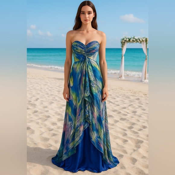 Cinderella Dresses & Skirts - Cinderella Divine Beaded Multicolor Dress Size 10 Formal Wedding Prom Hoco Y2K